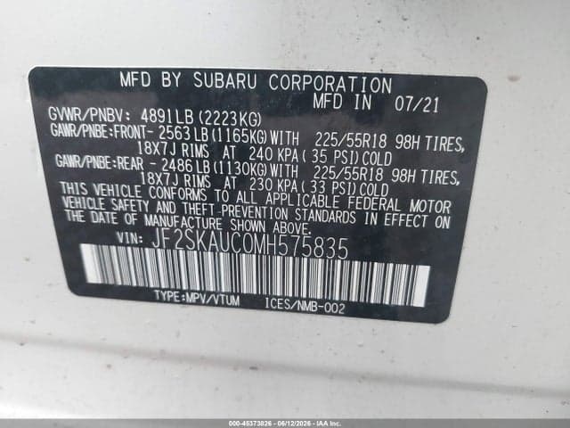 2021 SUBARU FORESTER LIMITED 9