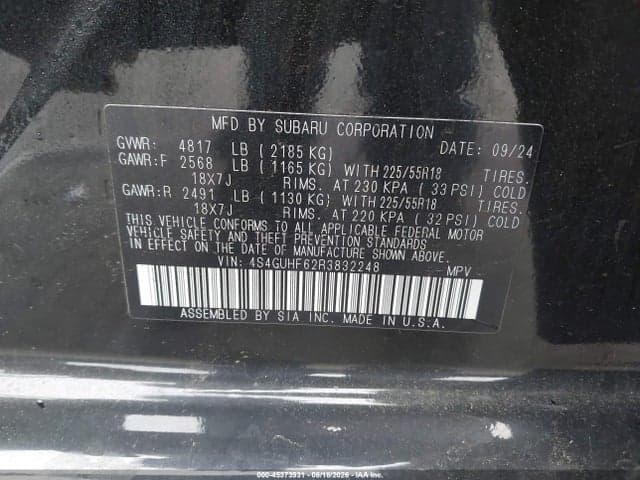 2024 SUBARU CROSSTREK SPORT 9