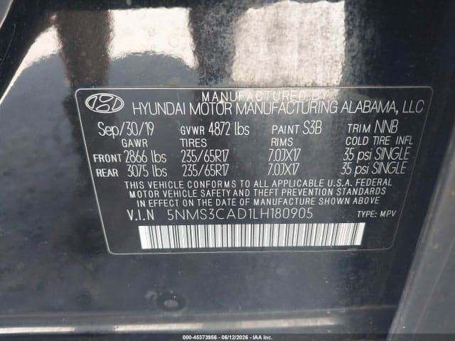 2020 HYUNDAI SANTA FE SEL 9