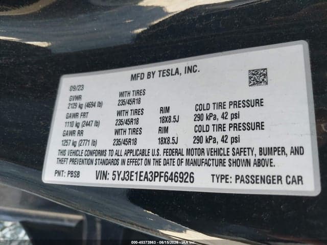 2023 TESLA MODEL 3 REAR-WHEEL DRIVE 8