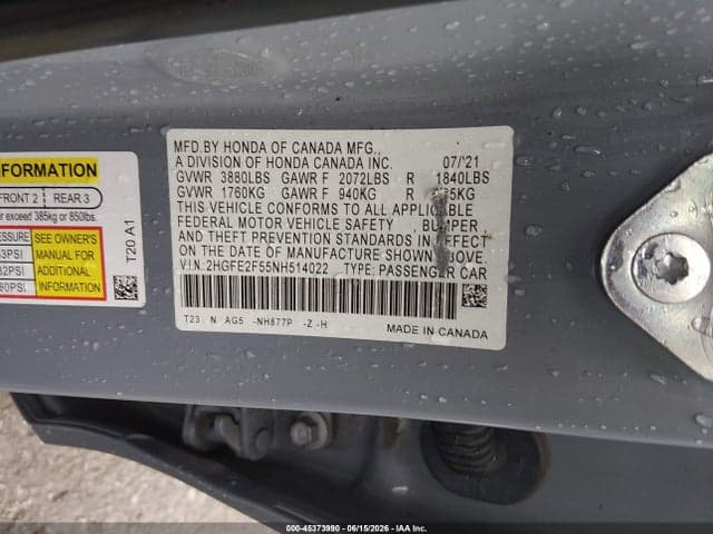 2022 HONDA CIVIC SPORT 9