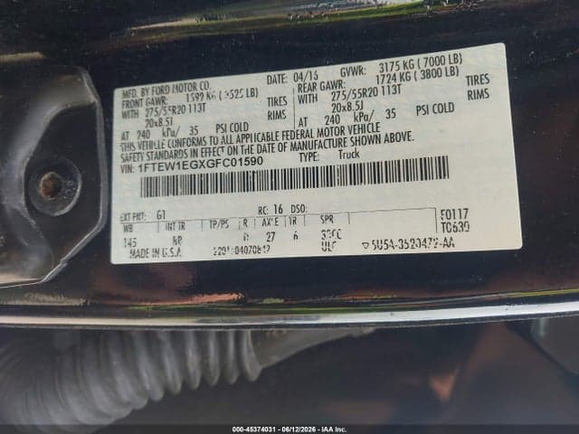 2016 FORD F-150 PLATINUM 9