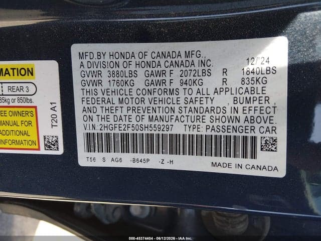 2025 HONDA CIVIC SPORT 9