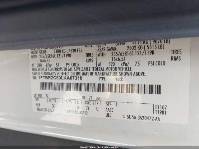 2020 FORD TRANSIT-250 9