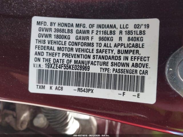 2019 HONDA INSIGHT EX 9