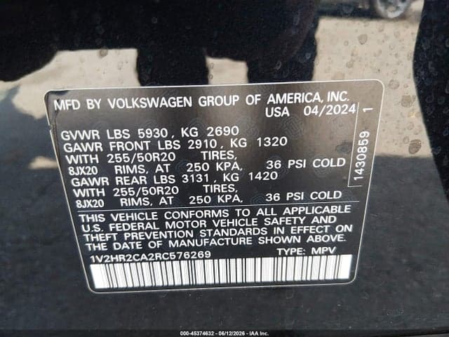 2024 VOLKSWAGEN ATLAS 2.0T SE W/TECHNOLOGY 9