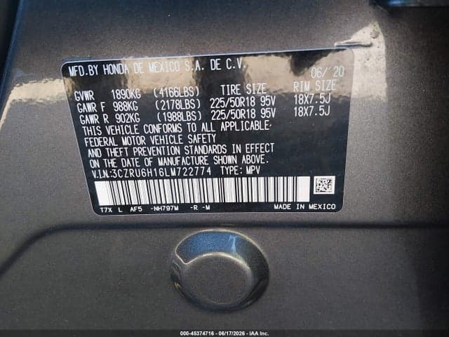 2020 HONDA HR-V AWD SPORT 9