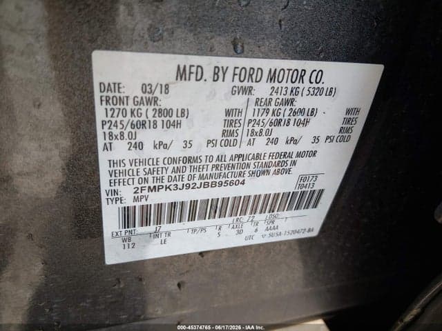 2018 FORD EDGE SEL 9
