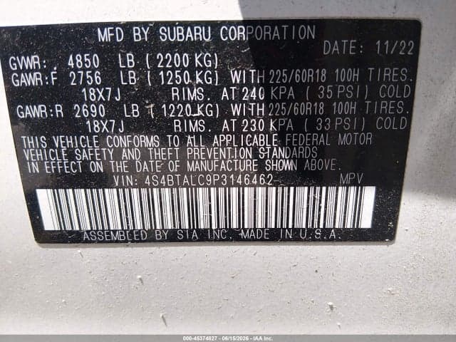 2023 SUBARU OUTBACK ONYX EDITION 9