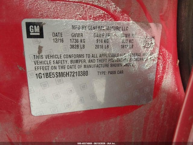 2017 CHEVROLET CRUZE LT AUTO 9