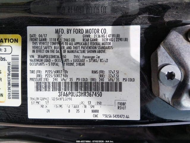 2017 FORD FUSION HYBRID SE 9