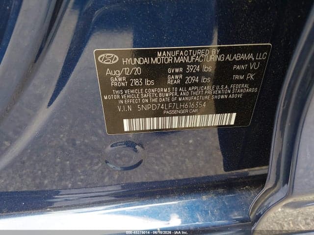 2020 HYUNDAI ELANTRA SE 9