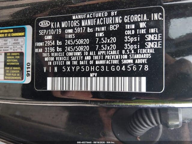 2020 KIA TELLURIDE SX 9