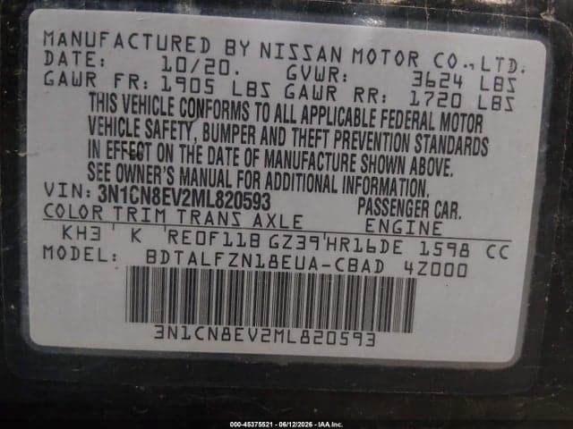 2021 NISSAN VERSA SV XTRONIC CVT 9