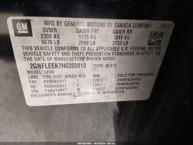 2017 CHEVROLET EQUINOX LS 9