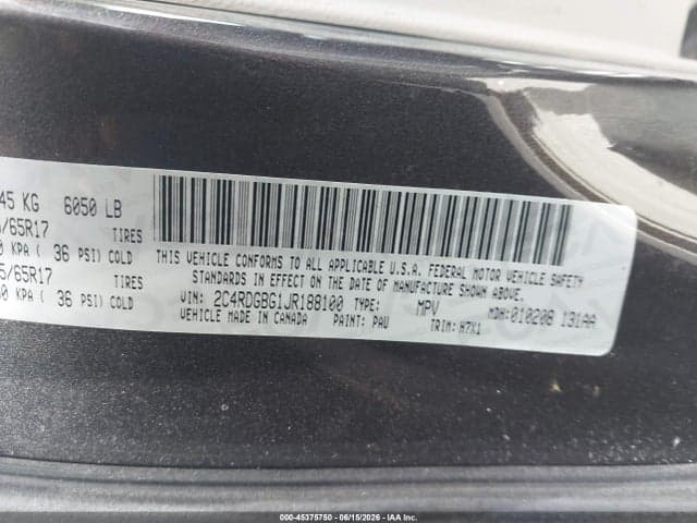 2018 DODGE GRAND CARAVAN SE 9