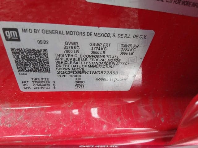 2022 CHEVROLET SILVERADO 1500 4WD SHORT BED CUSTOM 9