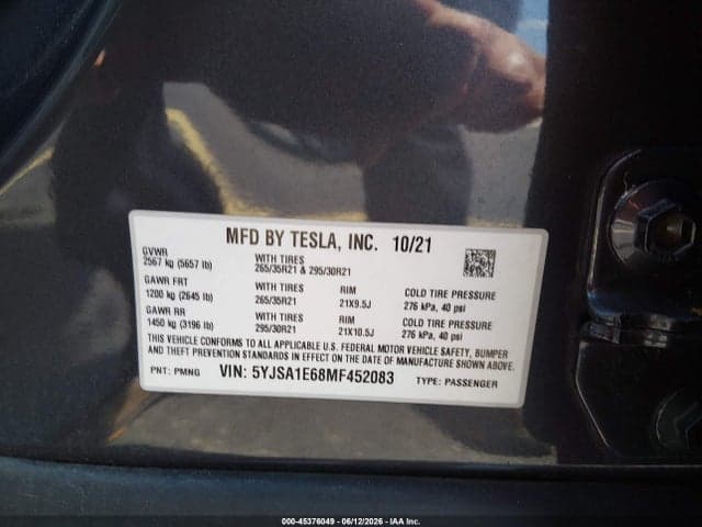 2021 TESLA MODEL S PLAID TRI MOTOR ALL-WHEEL DRIVE 9
