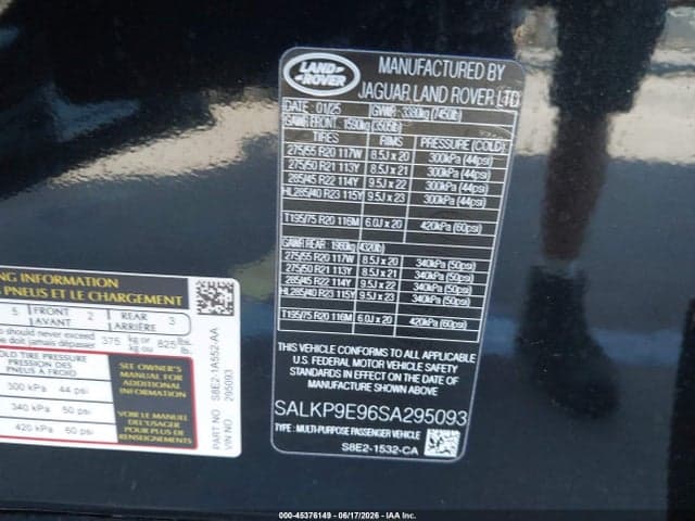 2025 LAND ROVER RANGE ROVER 9