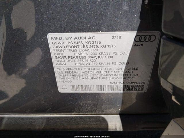2018 AUDI Q5 2.0T PREMIUM/2.0T TECH PREMIUM 9