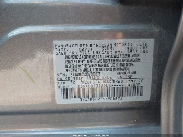 2025 NISSAN SENTRA SV 9