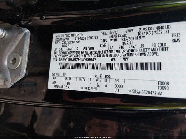 2017 FORD ESCAPE TITANIUM 9