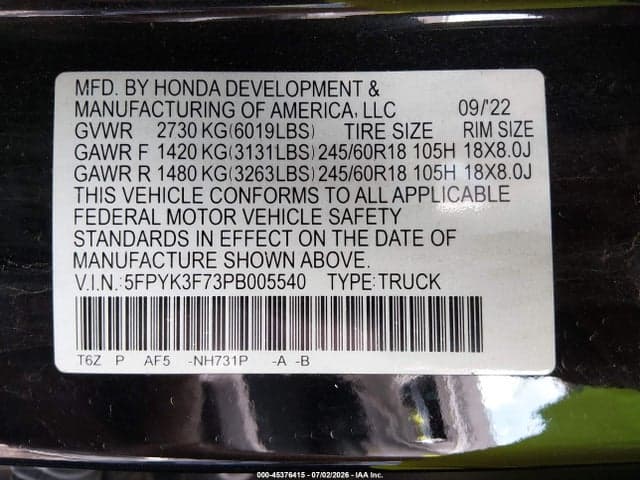2023 HONDA RIDGELINE RTL-E 9