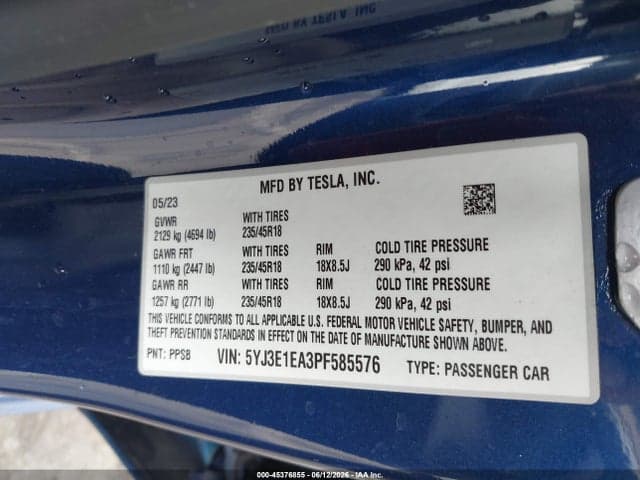 2023 TESLA MODEL 3 REAR-WHEEL DRIVE 9