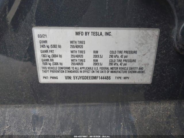 2021 TESLA MODEL Y LONG RANGE DUAL MOTOR ALL-WHEEL DRIVE 9