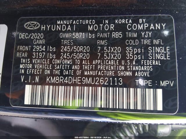 2021 HYUNDAI PALISADE SEL 9