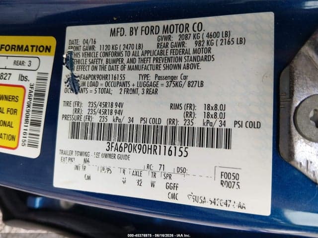 2017 FORD FUSION TITANIUM 9