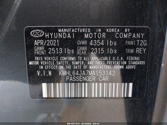 2021 HYUNDAI SONATA SEL 9