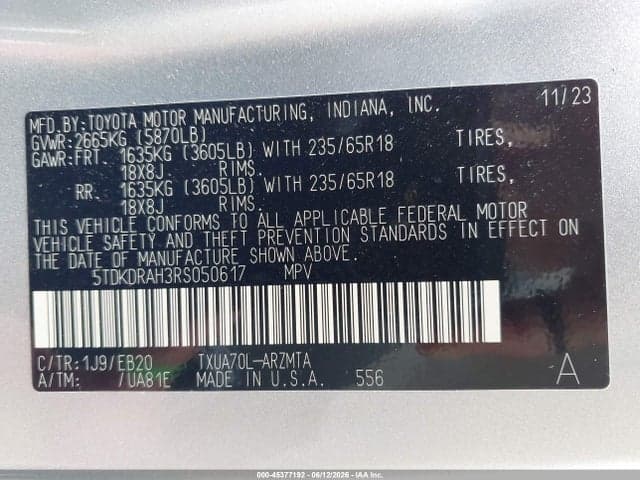 2024 TOYOTA HIGHLANDER XLE 9