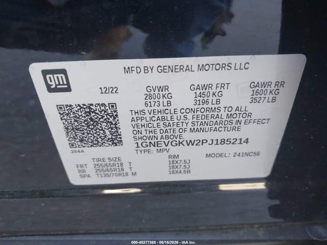 2023 CHEVROLET TRAVERSE AWD LT CLOTH 9