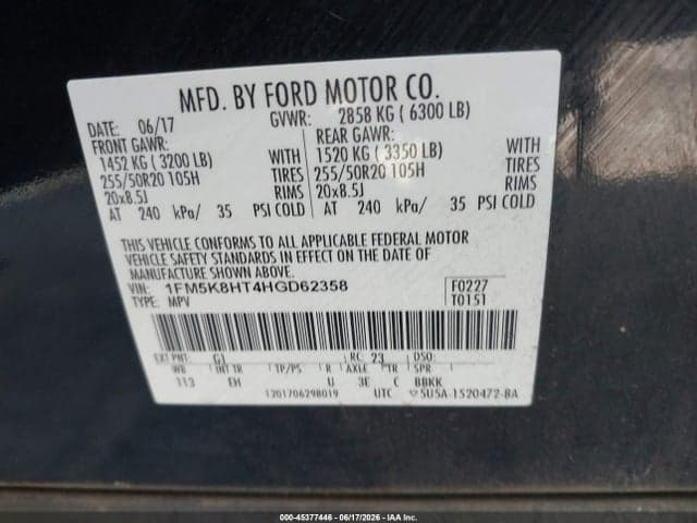 2017 FORD EXPLORER PLATINUM 9