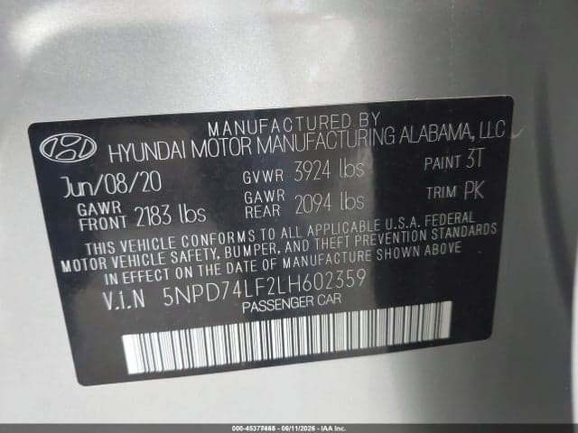 2020 HYUNDAI ELANTRA SE 9