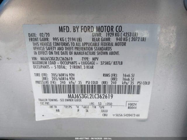 2020 FORD ECOSPORT SE 9
