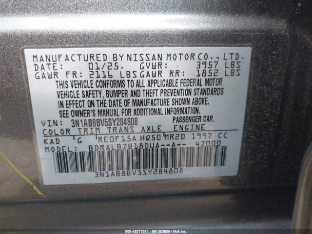 2025 NISSAN SENTRA S 9