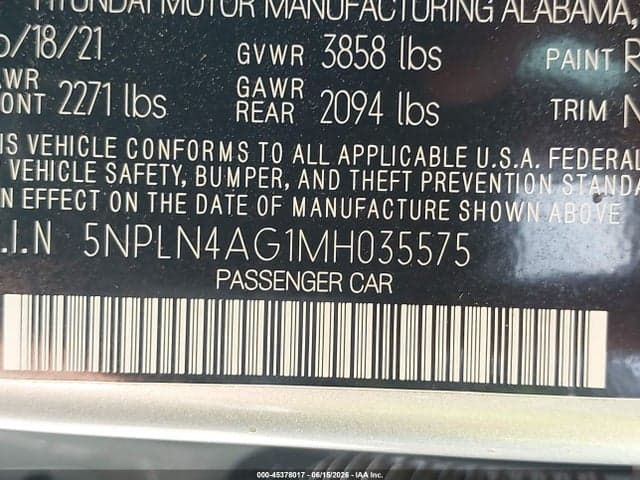 2021 HYUNDAI ELANTRA SEL 9