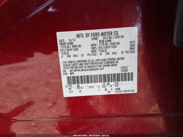 2016 FORD EDGE TITANIUM 9