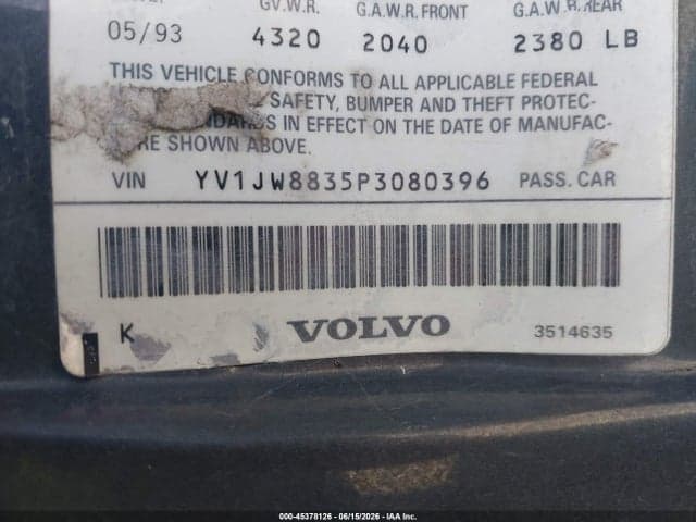 1993 VOLVO 940 9