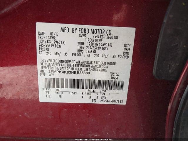 2017 FORD EDGE TITANIUM 9