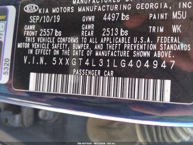 2020 KIA OPTIMA S 9