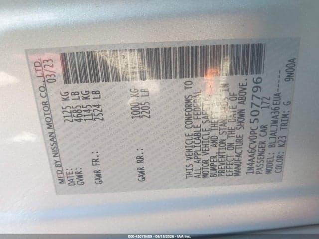 2023 NISSAN MAXIMA SV XTRONIC CVT 9