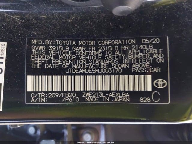 2021 TOYOTA COROLLA HYBRID LE 9