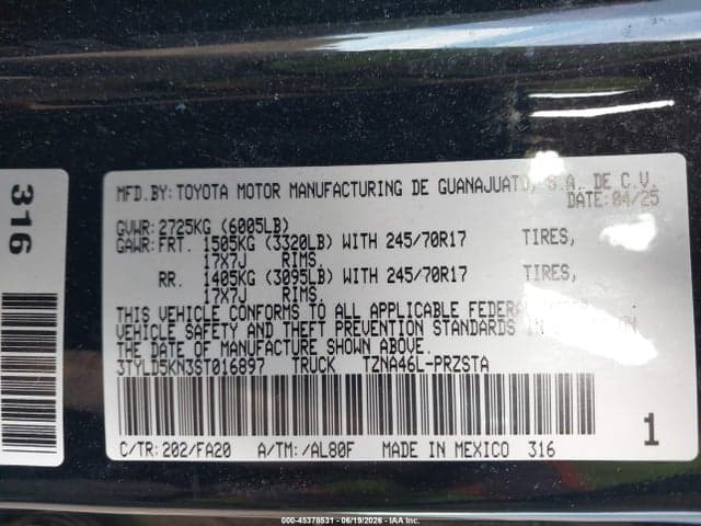 2025 TOYOTA TACOMA SR 9