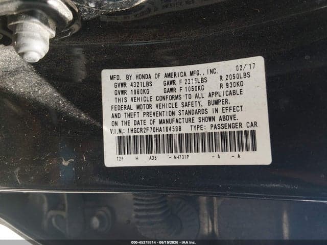 2017 HONDA ACCORD EX 9
