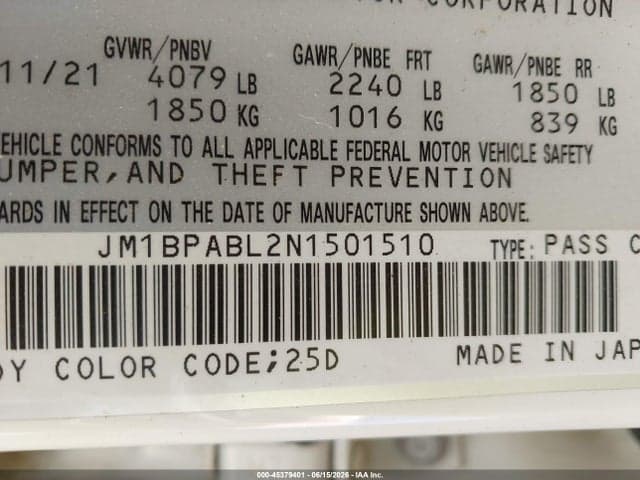 2022 MAZDA MAZDA3 SELECT 9