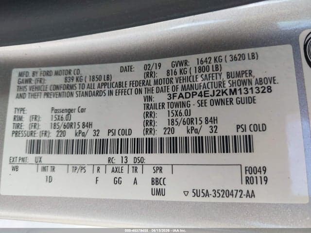2019 FORD FIESTA SE 9