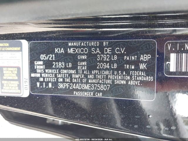 2021 KIA FORTE LXS 9